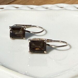 Smokey Quartz 925 Sterling Silver women’s earrings